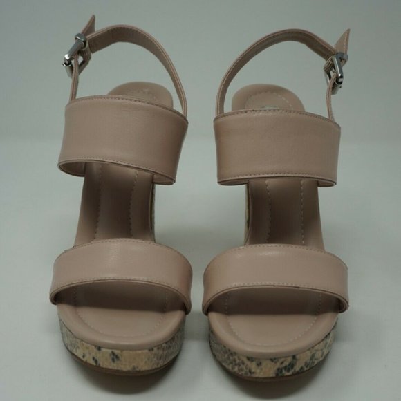 Halogen Blush Leather Snake Print Heel Sandals Size 7.5 - Picture 3 of 8